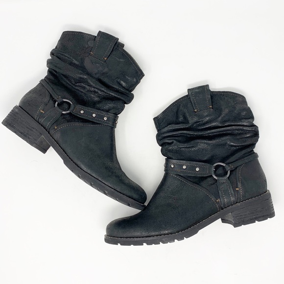 Sofft Shoes - Sofft Adan Short Moto Harness Boots Black Slouchy